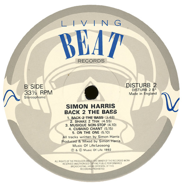 Simon Harris - Back 2 The Bass | Living Beat Records (DISTURB 2) - 4