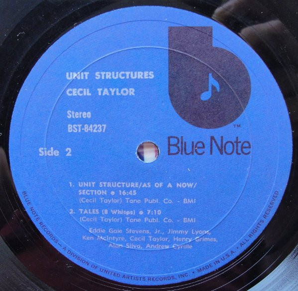 Cecil Taylor - Unit Structures | Blue Note (BST 84237) - 4