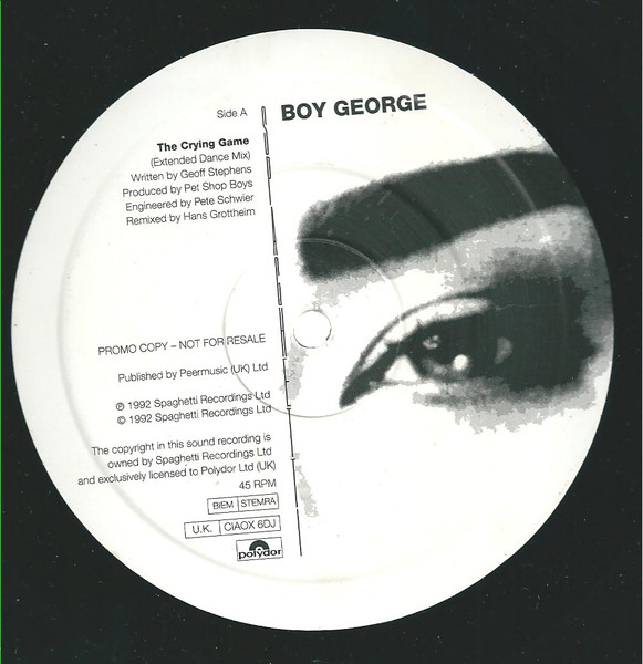 Boy George - The Crying Game | Spaghetti Recordings (CIAOX 6DJ)