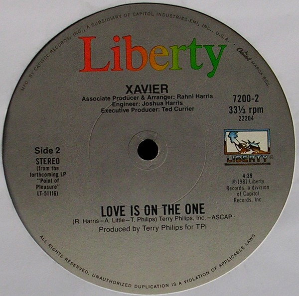 Xavier - Work That Sucker To Death / Love Is On The One | Liberty (7200) - 4