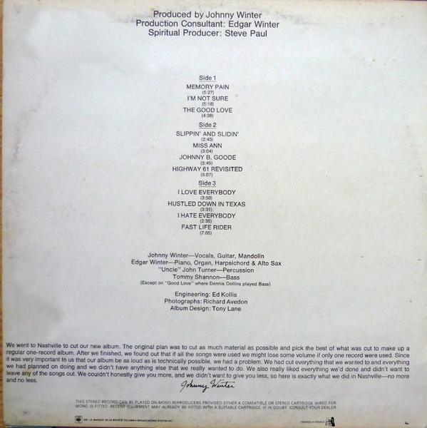 Johnny Winter - Second Winter | CBS (S 66231) - 2 Johnny Winter - Second Winter | CBS (S 66231) - 2