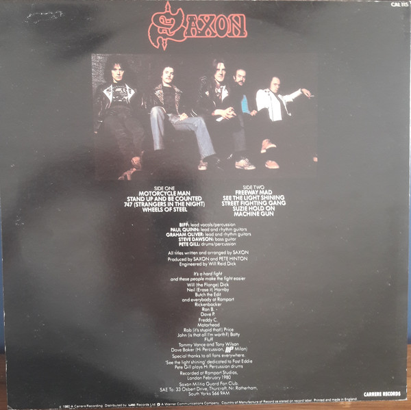 Saxon - Wheels Of Steel | Carrere (CAL 115) - 2