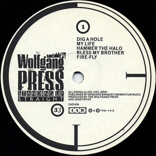 The Wolfgang Press - Standing Up Straight | 4AD (CAD 606) - 3