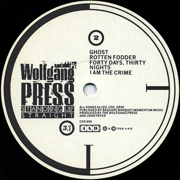 The Wolfgang Press - Standing Up Straight | 4AD (CAD 606) - 4