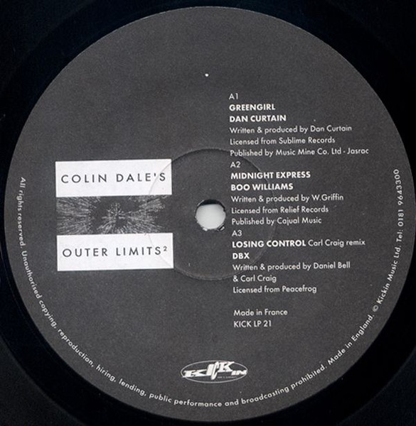 Colin Dale - Colin Dale's Outer Limits² | Kickin Records (KICK LP 21) - 3 Colin Dale - Colin Dale's Outer Limits² | Kickin Records (KICK LP 21) - 3