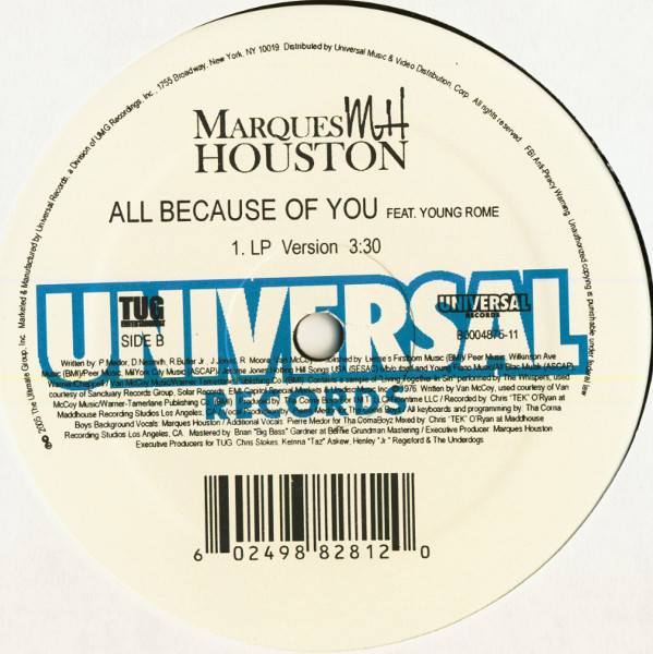Marques Houston Feat. Young Rome - All Because Of You | Universal Records (B0004875-11) - 3 Marques Houston Feat. Young Rome - All Because Of You | Universal Records (B0004875-11) - 3