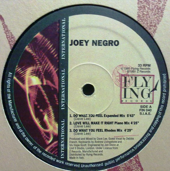 Joey Negro - Do What You Feel | Flying International (FIN 040)