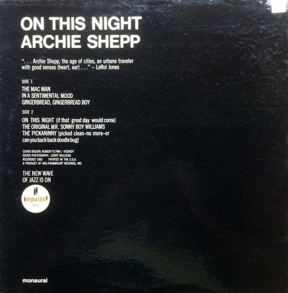 Archie Shepp - On This Night | Impulse! (A-97) - 2