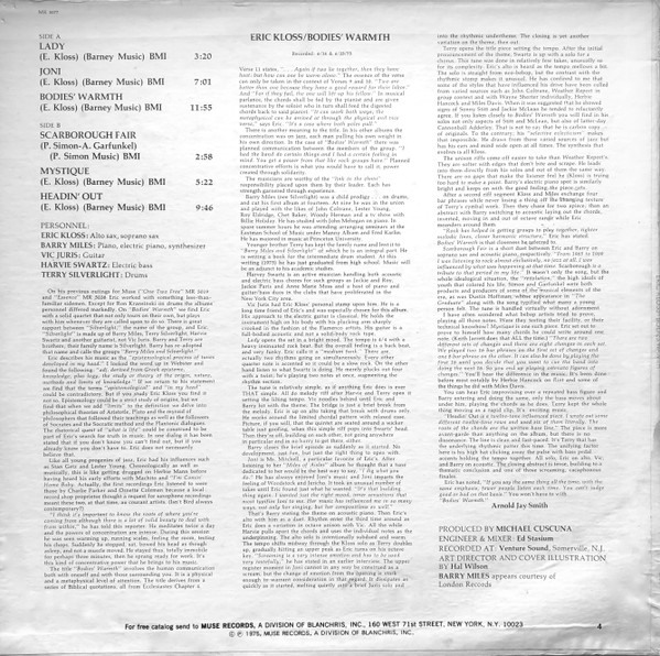 Eric Kloss - Bodies' Warmth | Muse Records (MR 5077) - 2 Eric Kloss - Bodies' Warmth | Muse Records (MR 5077) - 2