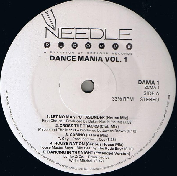 Various - Dance Mania Volume 1 | Needle Records (DAMA 1) - 4