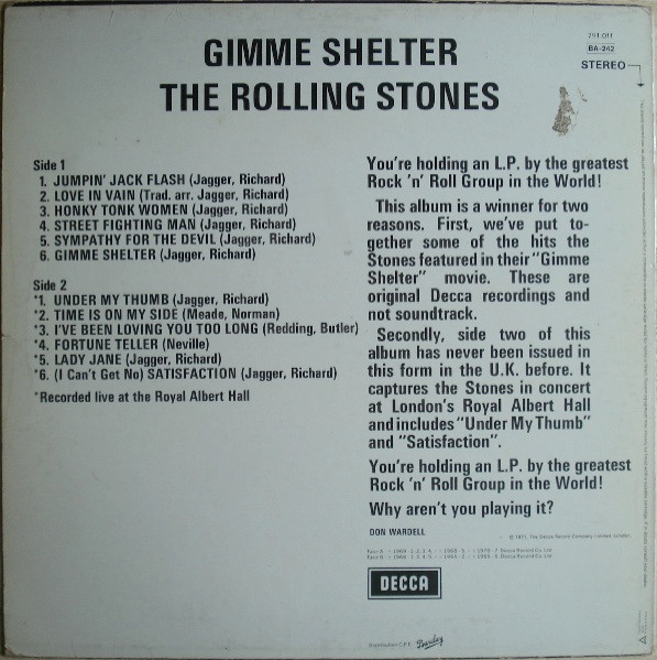 The Rolling Stones - Gimme Shelter | Decca (291.011) - 2