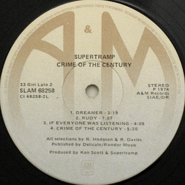 Supertramp - Crime Of The Century | A&M Records (SLAM 68258) - 4