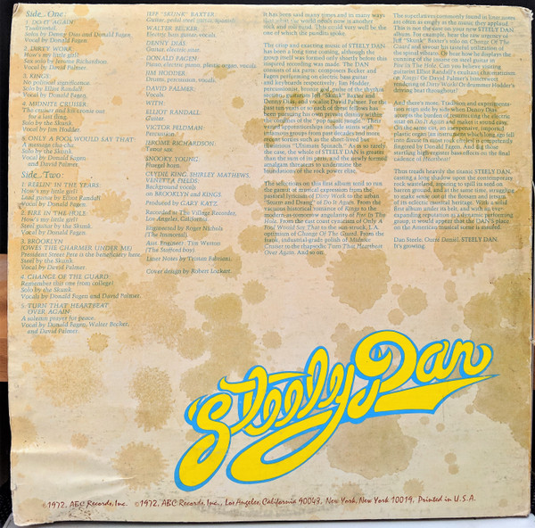 Steely Dan - Can't Buy A Thrill | ABC Records (ABCX-758) - 2