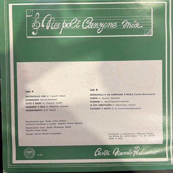 Nando Paduano - Napoli Canzone Mia | Drim General Music (LP 105) - 2