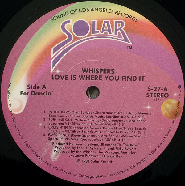 Whispers - Love Is Where You Find It | Solar (S-27) - 4