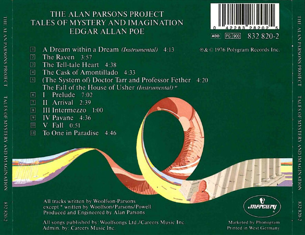 The Alan Parsons Project - Tales Of Mystery And Imagination Edgar Allan Poe | Mercury (832 820-2) - 2