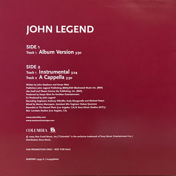 John Legend - Used To Love U | Columbia (SAMPMS 14343 6) - 2