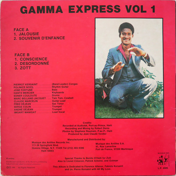 Gamma Express - Vol 1 | Musique Des Antilles (LP 4685) - 2