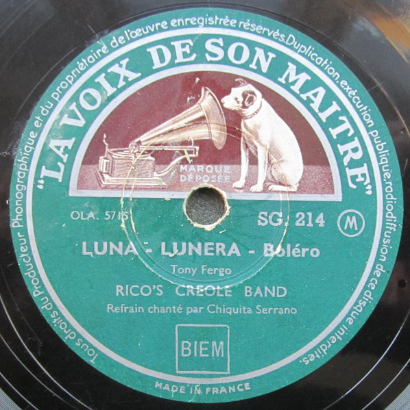 Rico's Creole Band - Ba-Tu-Ca-Da / Luna-Lunera | La Voix De Son Maître (SG. 214) - 2