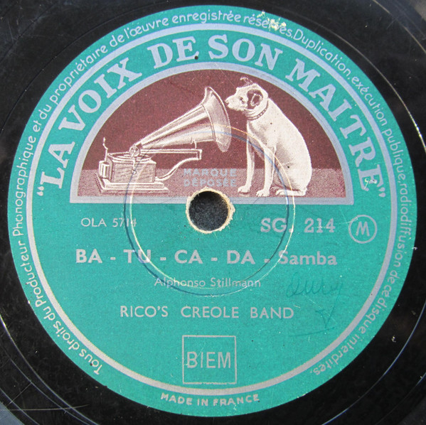 Rico's Creole Band - Ba-Tu-Ca-Da / Luna-Lunera | La Voix De Son Maître (SG. 214)