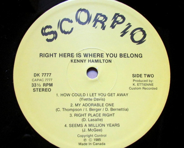 Kenny Hamilton - Right Here Is Where You Belong | Scorpio (DK 7777) - 2