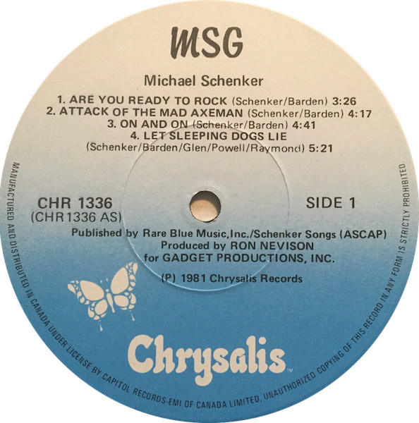 The Michael Schenker Group - MSG | Chrysalis (CHR 1336) - 3