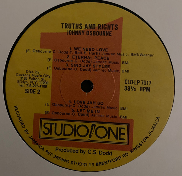 Johnny Osbourne - Truths & Rights | Studio One (CLD LP 7017) - 4