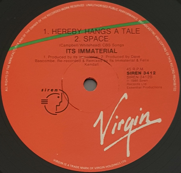 It's Immaterial - Space, He Called From The Kitchen.... | Virgin (SIREN 3412) - 4