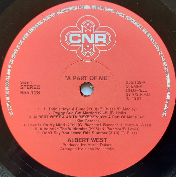 Albert West - A Part Of Me | CNR (655.128) - 3 Albert West - A Part Of Me | CNR (655.128) - 3