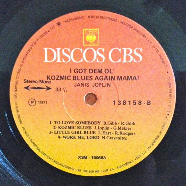 Janis Joplin - I Got Dem Ol' Kozmic Blues Again Mama! | Discos CBS (138158) - 4