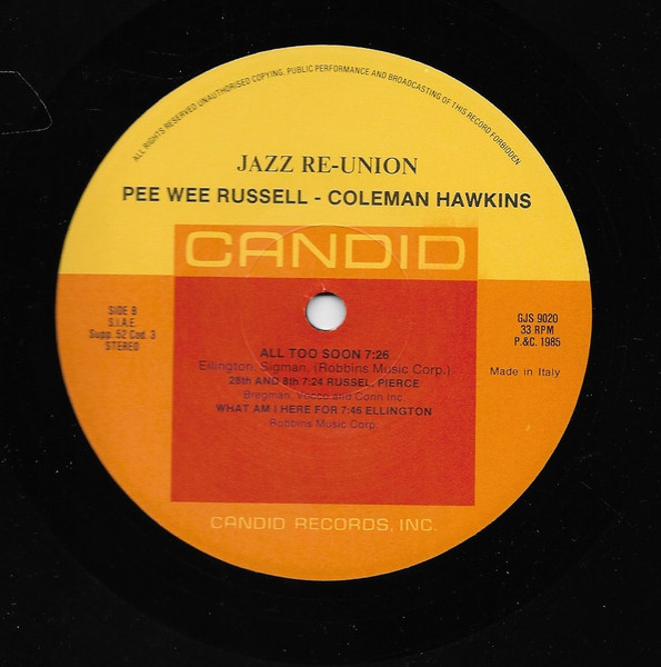 Pee Wee Russell - Coleman Hawkins - Jazz Reunion | Candid (GJS 9020) - 4 Pee Wee Russell - Coleman Hawkins - Jazz Reunion | Candid (GJS 9020) - 4