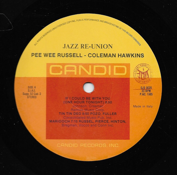 Pee Wee Russell - Coleman Hawkins - Jazz Reunion | Candid (GJS 9020) - 3 Pee Wee Russell - Coleman Hawkins - Jazz Reunion | Candid (GJS 9020) - 3