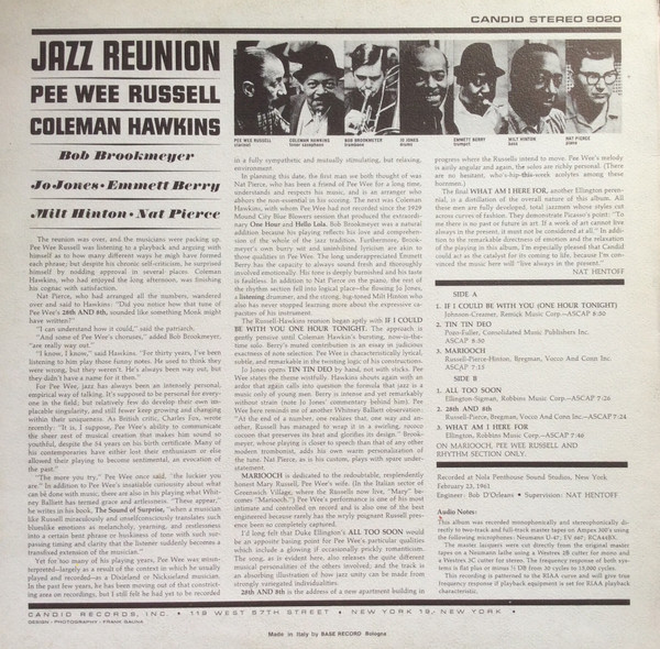 Pee Wee Russell - Coleman Hawkins - Jazz Reunion | Candid (GJS 9020) - 2 Pee Wee Russell - Coleman Hawkins - Jazz Reunion | Candid (GJS 9020) - 2