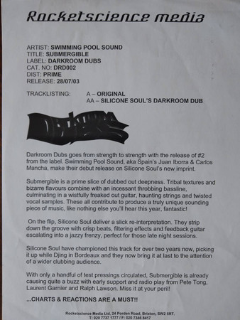 Swimmingpool Sound - Darkroom Dubs #2 | Darkroom Dubs (DRD002) - main