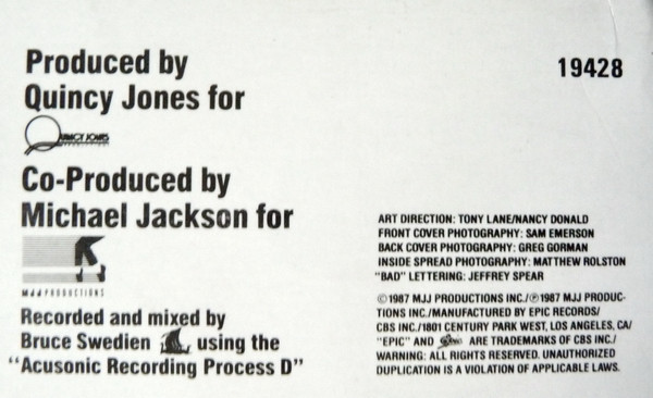 Michael Jackson - Bad | Epic (19428) - 3