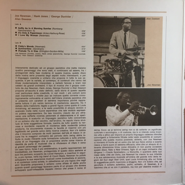 Joe Newman , Hank Jones , George Duvivier , Alan Dawson - I Giganti Del Jazz Vol. 50 | Curcio (GJ-50) - 3