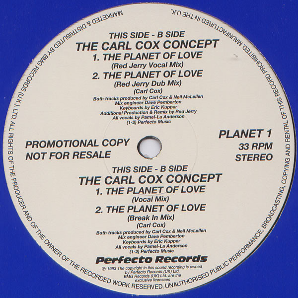 The Carl Cox Concept - The Planet Of Love | Perfecto (PLANET 1)