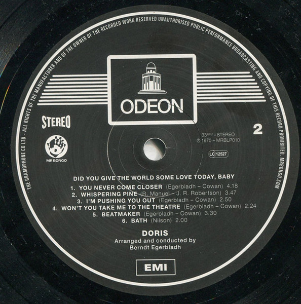 Doris - Did You Give The World Some Love Today, Baby | Mr Bongo (MRBLP010) - 4