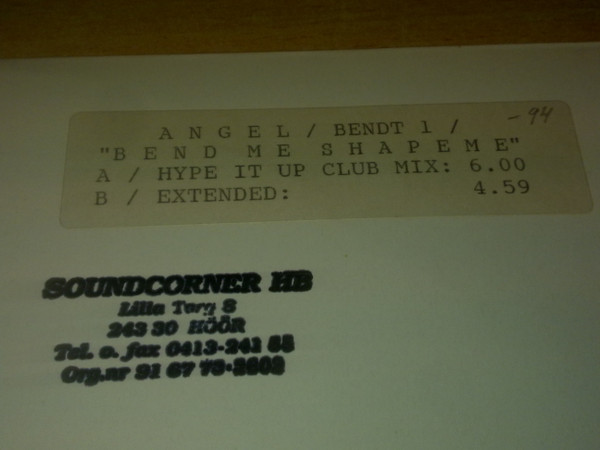 Angel - Bend Me, Shape Me | Virgin (BENDT 1) - 2