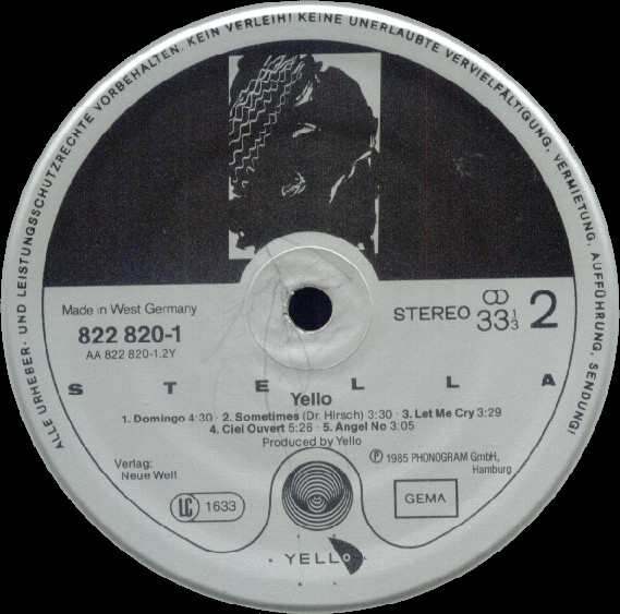 Yello - Stella | Vertigo (822 820-1) - 4