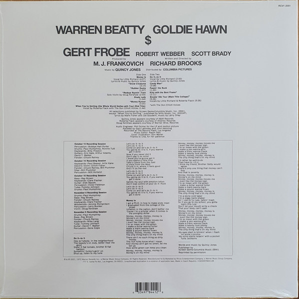 Quincy Jones - $ (Music From The Original Motion Picture Sound Track) | Reprise Records (RCV1 2051) - 2