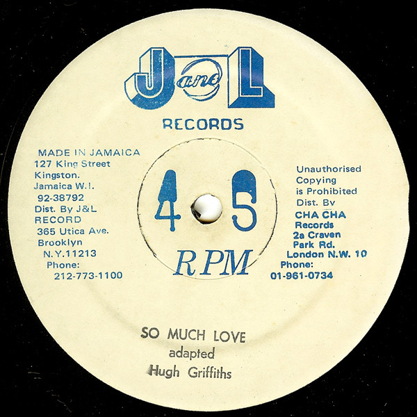 Hugh Griffiths - Muriel / So Much Love | J&L Records (none) - 2
