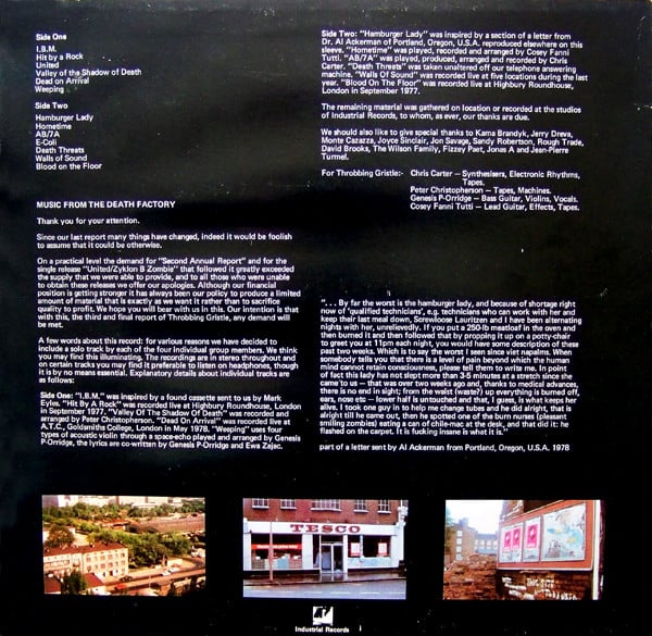 Throbbing Gristle - D.o.A. The Third And Final Report | Industrial Records (IR0004) - 2 Throbbing Gristle - D.o.A. The Third And Final Report | Industrial Records (IR0004) - 2