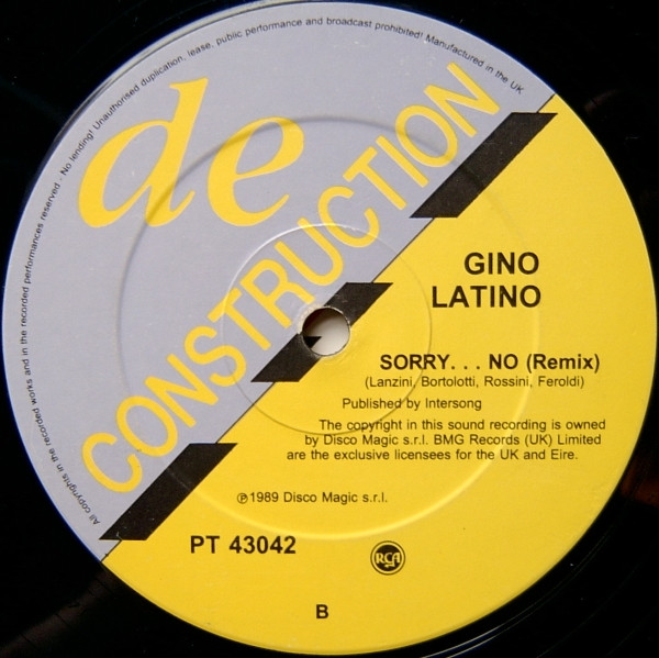 Gino Latino - No Sorry | Deconstruction (PT 43042) - 4