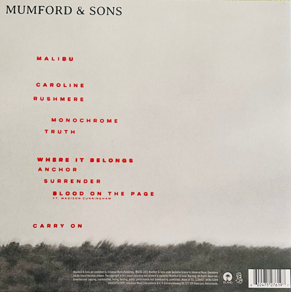 Mumford & Sons - Rushmere | Island Records (00602475276227) - 3 Mumford & Sons - Rushmere | Island Records (00602475276227) - 3