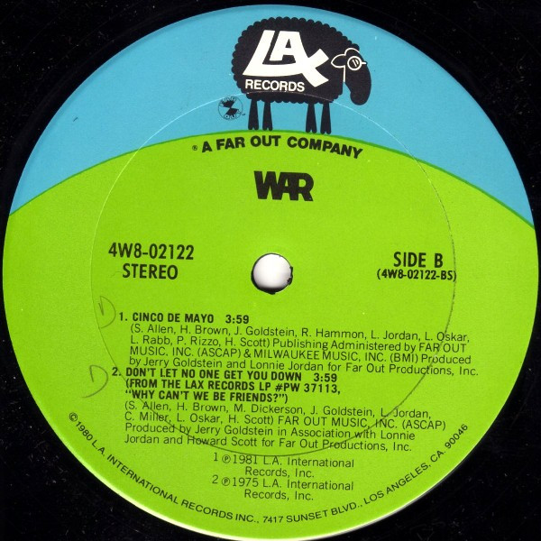 War - Cinco De Mayo | LAX Records (4W8-02122) - 2