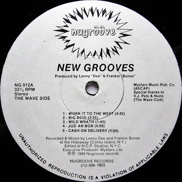 New Grooves - Work It To The West | Nu Groove Records (NG 012)