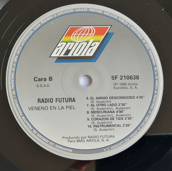 Radio Futura - Veneno En La Piel | Ariola (5F 210638) - 4