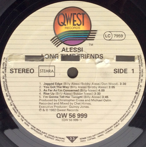 Alessi - Long Time Friends | Qwest Records (QW 56 999) - 3