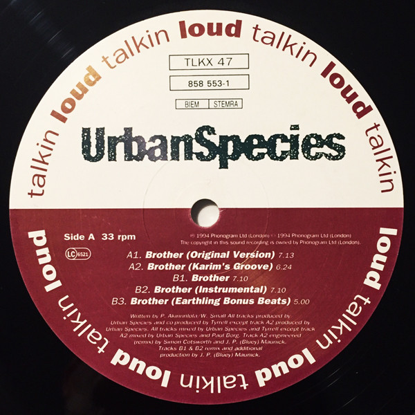 Urban Species - Brother | Talkin' Loud (TLKX 47) - 3 Urban Species - Brother | Talkin' Loud (TLKX 47) - 3